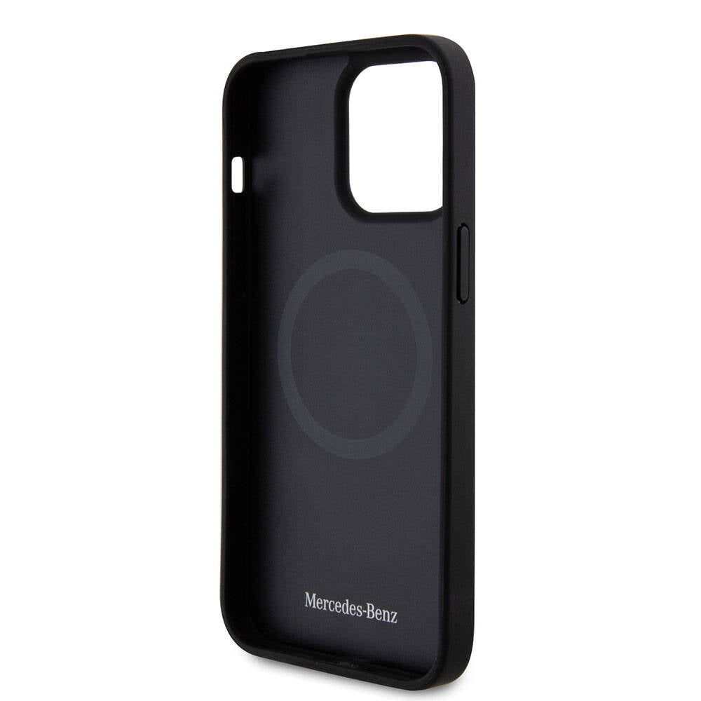 iPhone 15 Pro Max Kılıf Mercedes Benz Orijinal Lisanslı M-safe Şarj Özellikli Alüminyum Arka Yüzey Metal Yıldız Logolu Kılıf