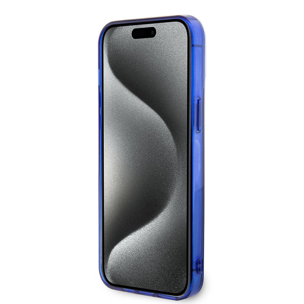 iPhone 15 Pro Max Kılıf Mercedes Benz Orijinal Lisanslı M-safe Şarj Özellikli Çift Katmanlı Mavi Yıldız Desenli Kılıf