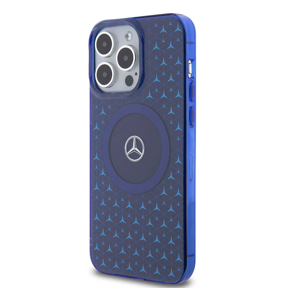 iPhone 15 Pro Max Kılıf Mercedes Benz Orijinal Lisanslı M-safe Şarj Özellikli Çift Katmanlı Mini Yıldız Desenli Kılıf