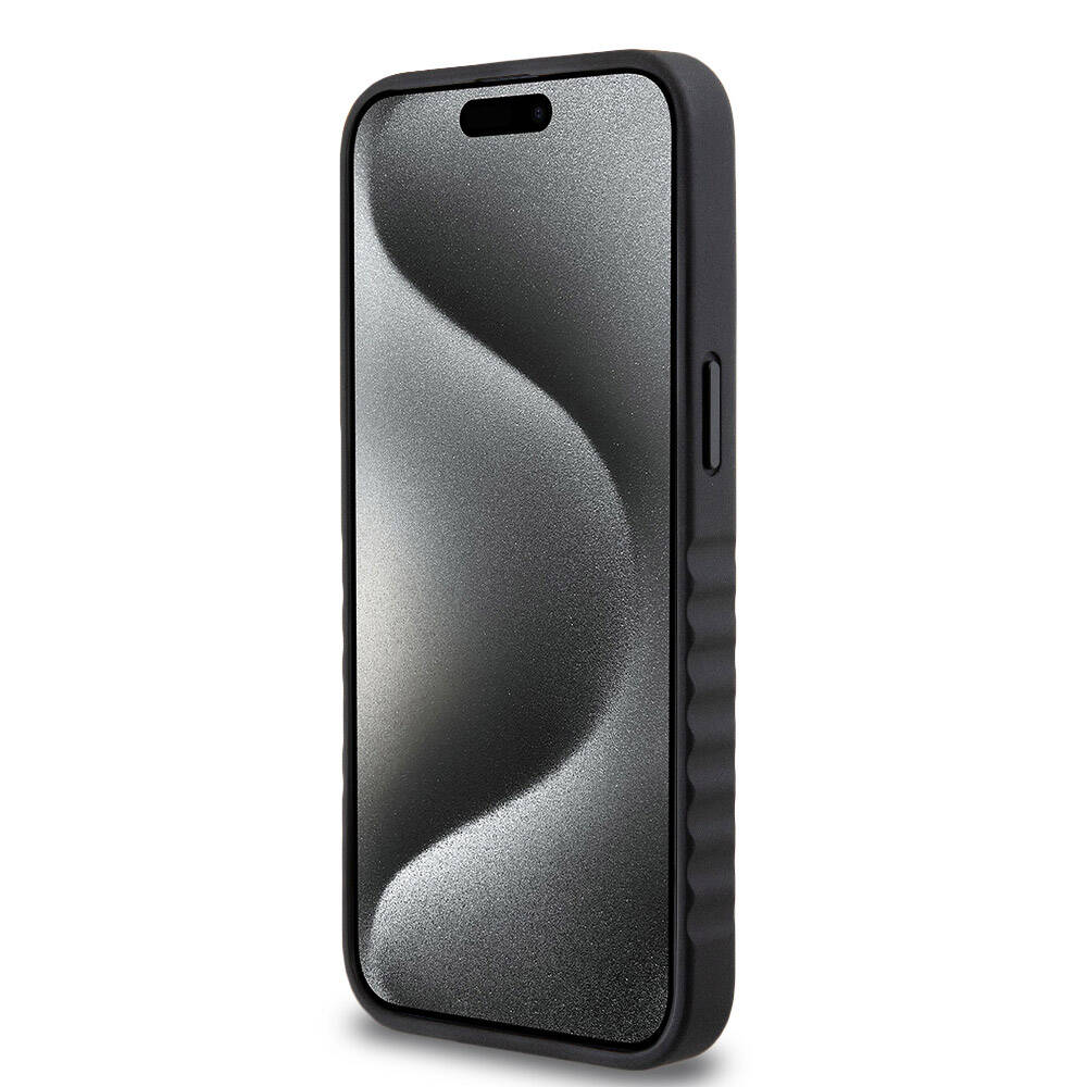 iPhone 15 Pro Max Kılıf Mercedes Benz Orijinal Lisanslı Tırtıklı Kenar Tasarımlı Metal Yıldız Logolu Pürüzsüz Hakiki Deri Kılıf