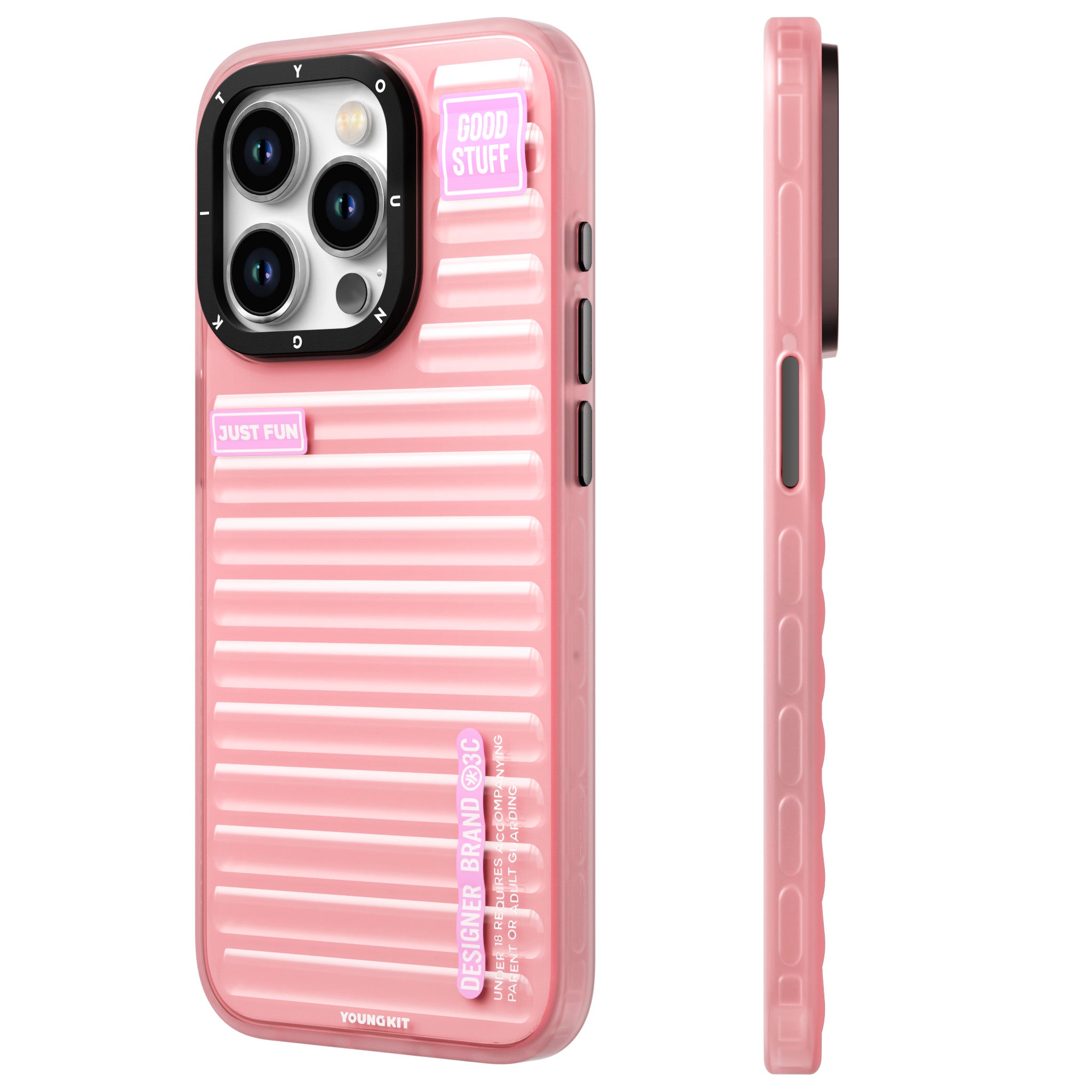 iPhone 15 Pro Max Kılıf Şeffaf Renkli Tasarım YoungKit Fluorite Serisi Kılıf