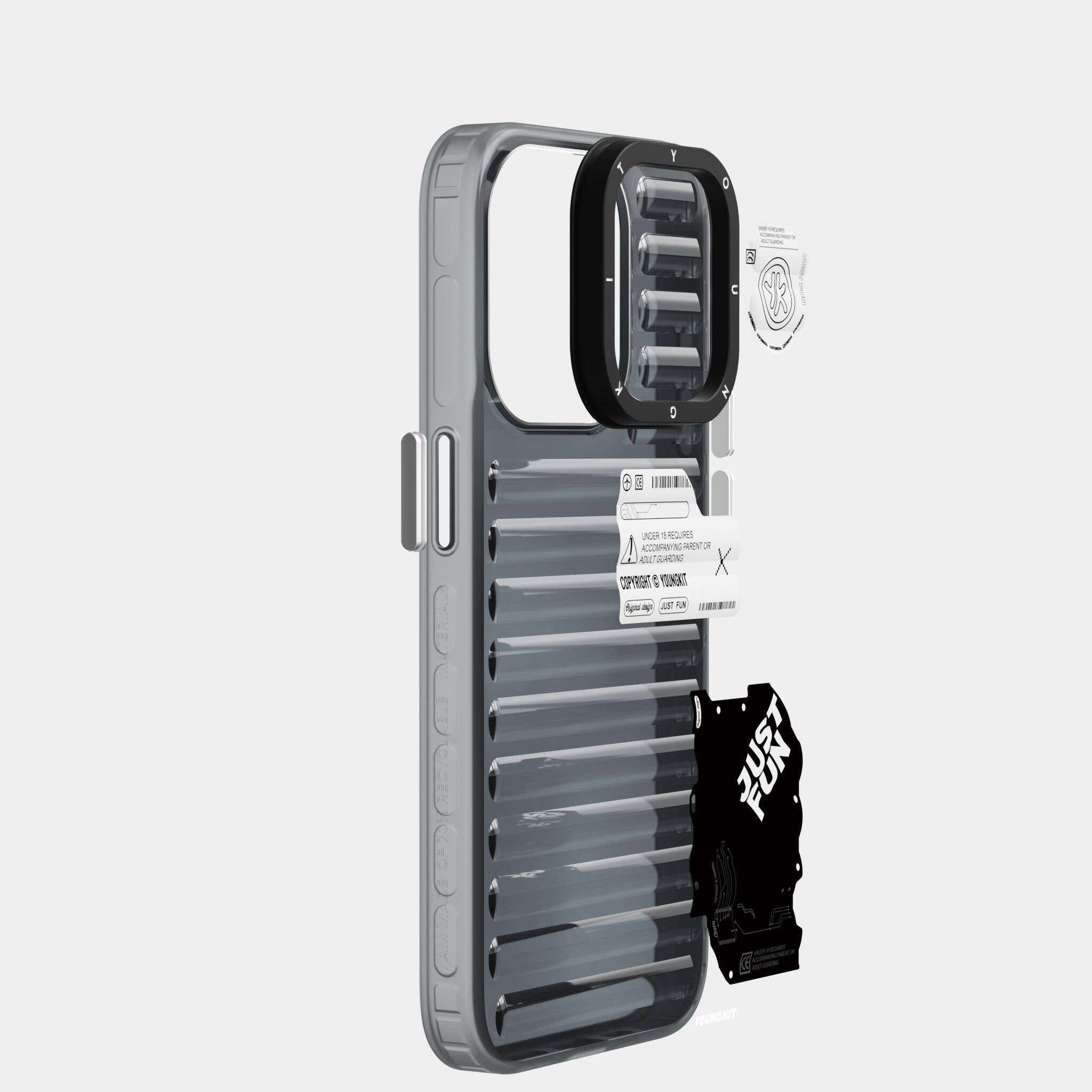 iPhone 15 Pro Max Kılıf Şeffaf Renkli Tasarım YoungKit Fluorite Serisi Kılıf