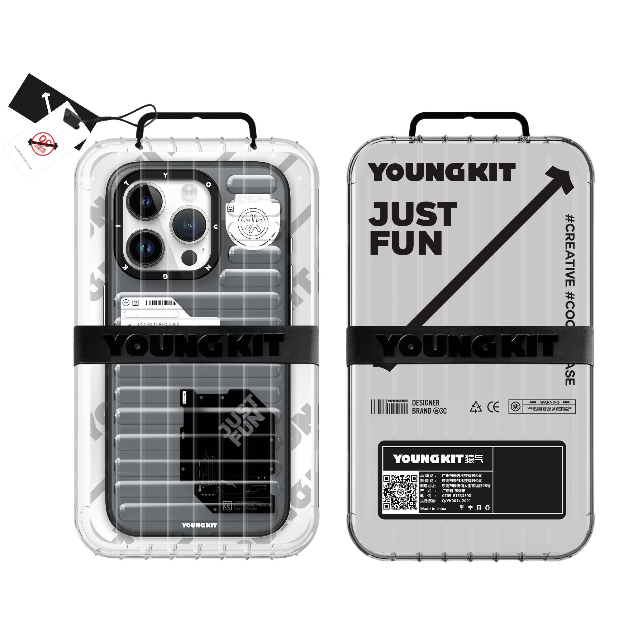 iPhone 15 Pro Max Kılıf Şeffaf Renkli Tasarım YoungKit Fluorite Serisi Kılıf