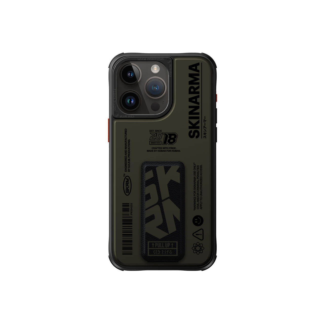 iPhone 15 Pro Max Kılıf SkinArma Desenli Airbag Tasarımlı Standlı Spunk Kılıf