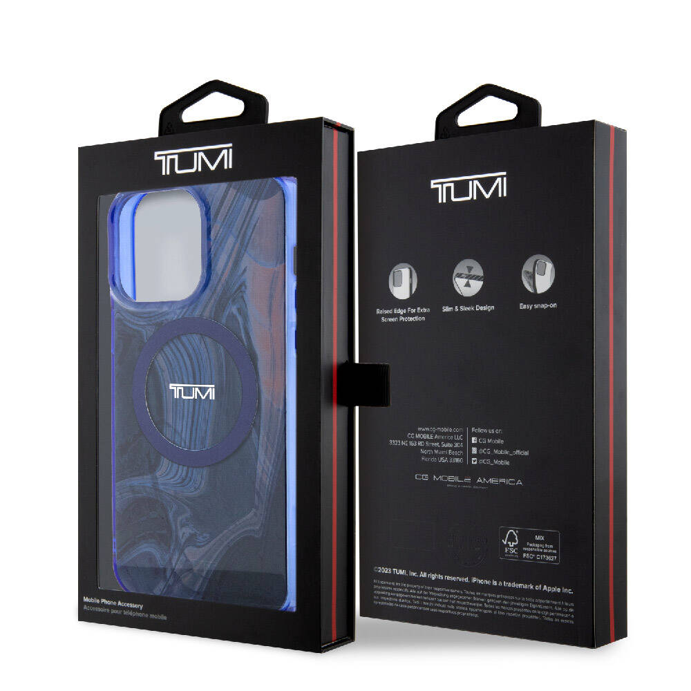 iPhone 15 Pro Max Kılıf TUMI Orijinal Lisanslı M-safe Şarj Özellikli PC TPU Çift Katmanlı Sıvı Baskılı Kılıf