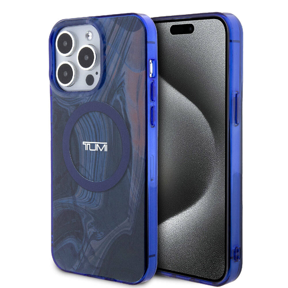 iPhone 15 Pro Max Kılıf TUMI Orijinal Lisanslı M-safe Şarj Özellikli PC TPU Çift Katmanlı Sıvı Baskılı Kılıf