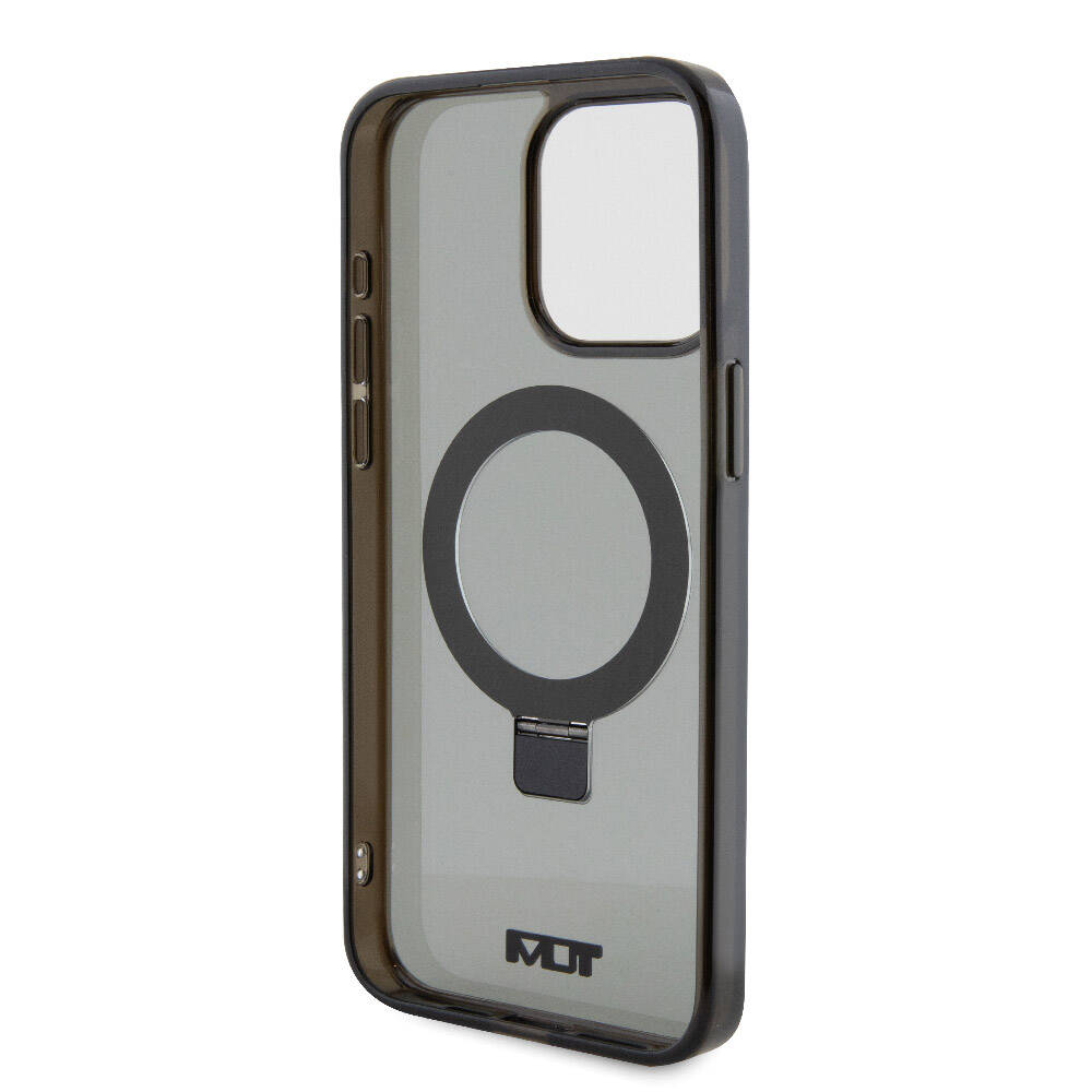 iPhone 15 Pro Max Kılıf TUMI orijinal Lisanslı M-safe Şarj Özellikli PC TPU Metal Logolu Ring Standlı Kılıf