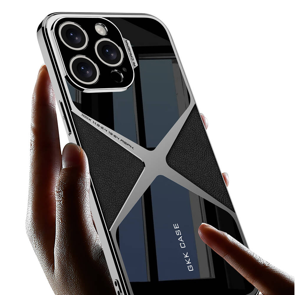 iPhone 15 Pro Max Kılıf Ultra İnce Kamera Korumalı PC + Deri Arka Yüzey Zore X-Pro Kılıf