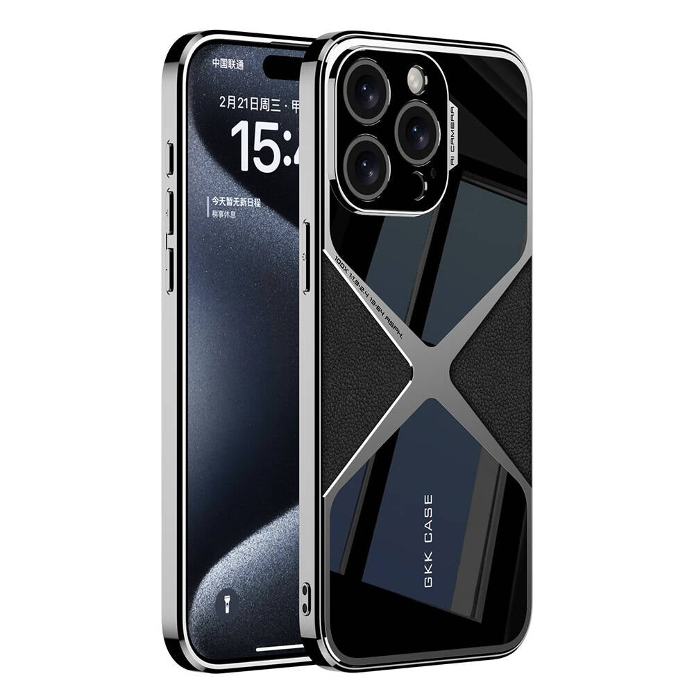 iPhone 15 Pro Max Kılıf Ultra İnce Kamera Korumalı PC + Deri Arka Yüzey Zore X-Pro Kılıf