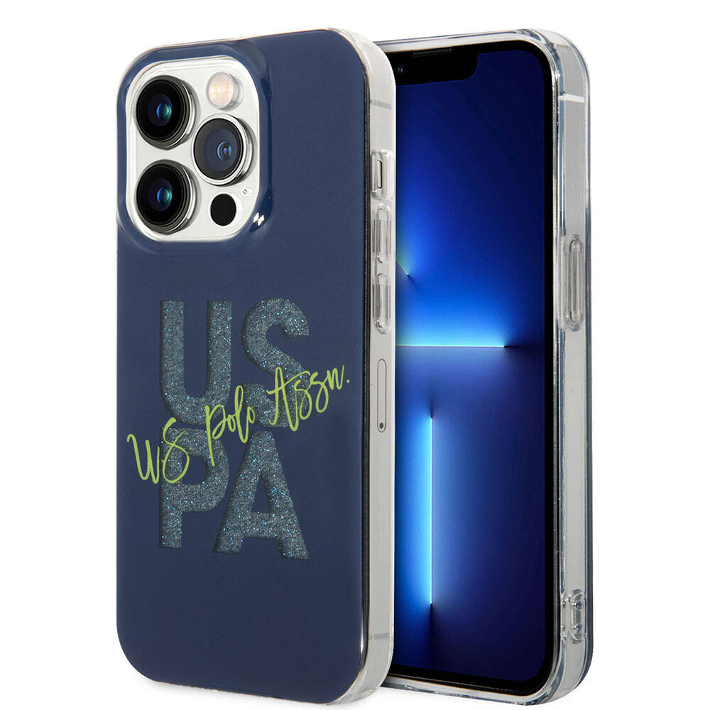 iPhone 15 Pro Max Kılıf U.S. Polo Assn. Orijinal Lisanslı Simli Parlak Alfabe Tasarım Kılıf