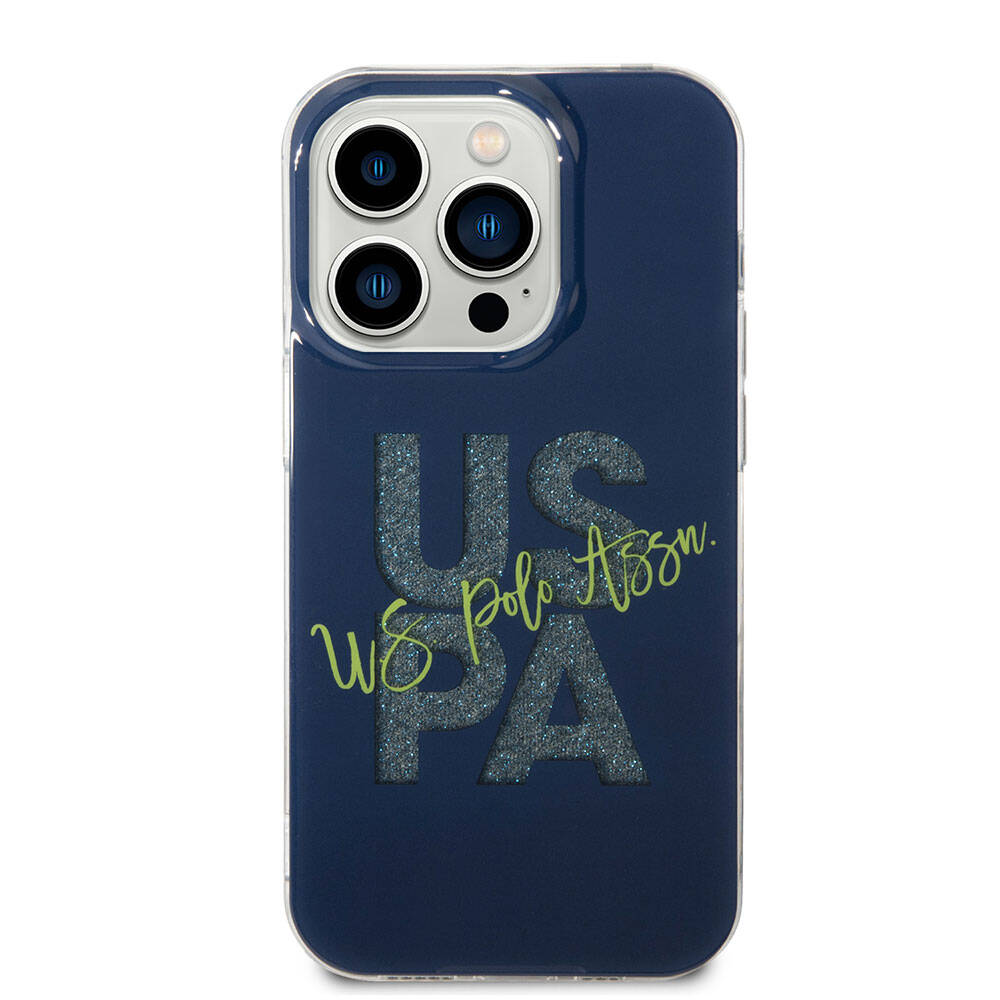 iPhone 15 Pro Max Kılıf U.S. Polo Assn. Orijinal Lisanslı Simli Parlak Alfabe Tasarım Kılıf