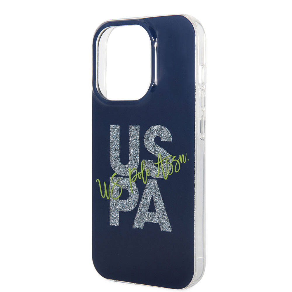 iPhone 15 Pro Max Kılıf U.S. Polo Assn. Orijinal Lisanslı Simli Parlak Alfabe Tasarım Kılıf
