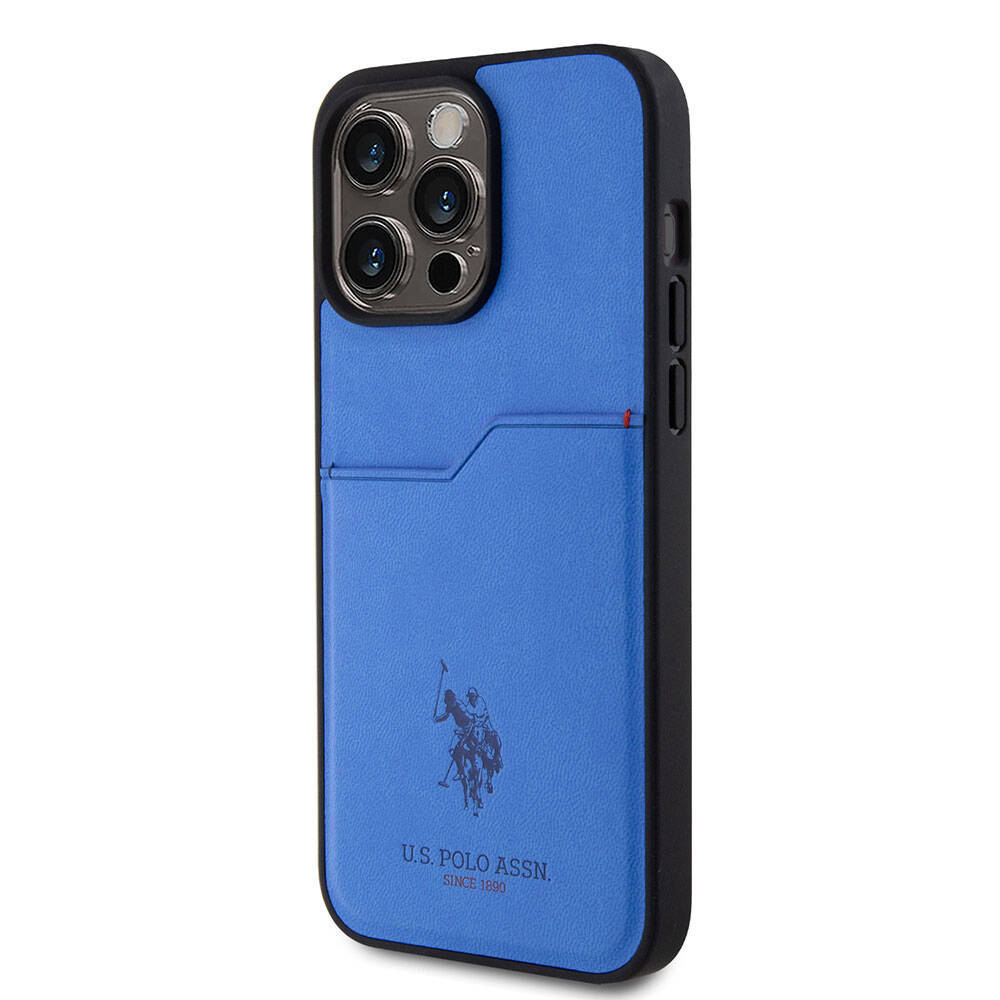 iPhone 15 Pro Max Kılıf U.S. Polo Assn. Orijinal Lisanslı Baskı Logolu PU Kartlıklı Kılıf