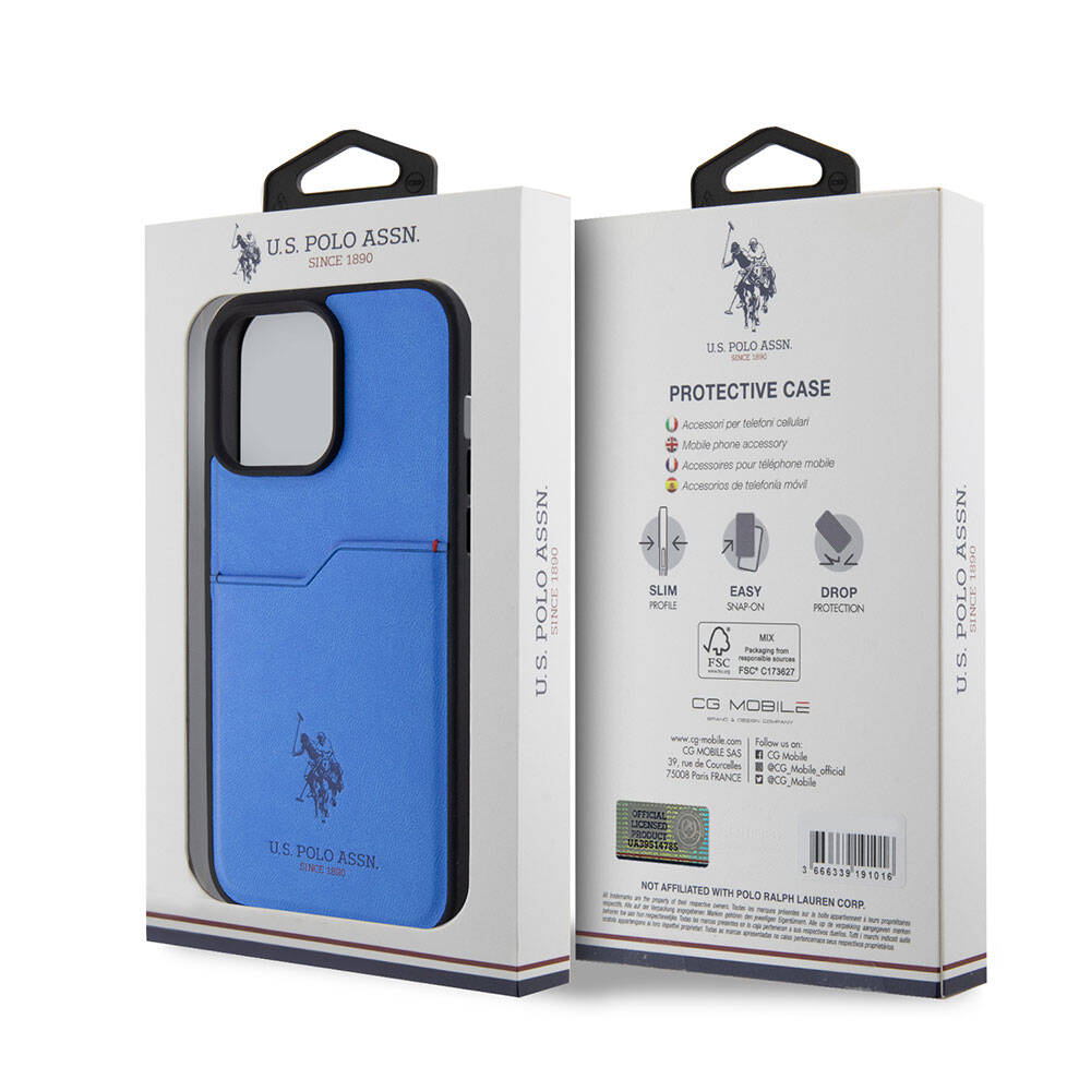 iPhone 15 Pro Max Kılıf U.S. Polo Assn. Orijinal Lisanslı Baskı Logolu PU Kartlıklı Kılıf