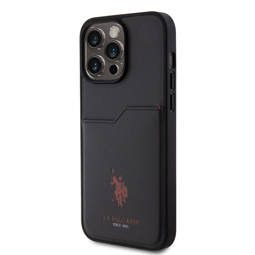 iPhone 15 Pro Max Kılıf U.S. Polo Assn. Orijinal Lisanslı Baskı Logolu PU Kartlıklı Kılıf