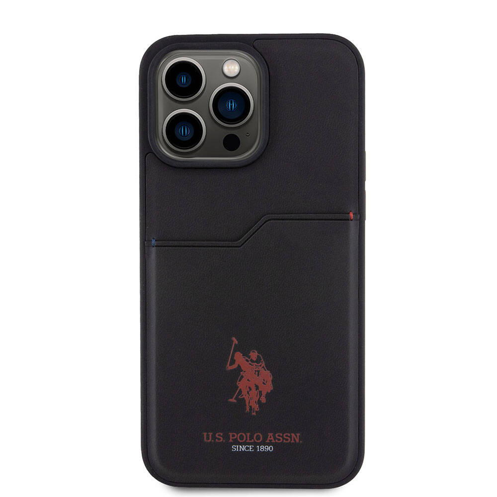 iPhone 15 Pro Max Kılıf U.S. Polo Assn. Orijinal Lisanslı Baskı Logolu PU Kartlıklı Kılıf