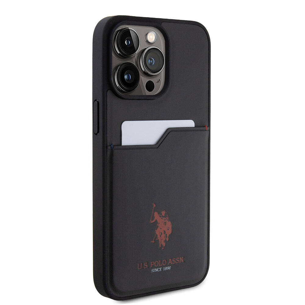 iPhone 15 Pro Max Kılıf U.S. Polo Assn. Orijinal Lisanslı Baskı Logolu PU Kartlıklı Kılıf