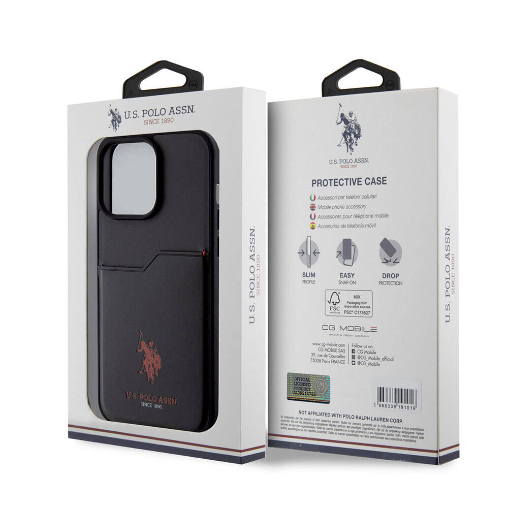 iPhone 15 Pro Max Kılıf U.S. Polo Assn. Orijinal Lisanslı Baskı Logolu PU Kartlıklı Kılıf