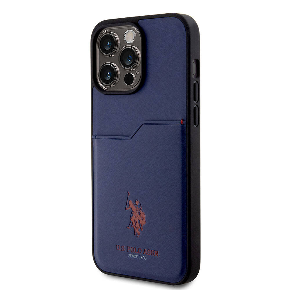 iPhone 15 Pro Max Kılıf U.S. Polo Assn. Orijinal Lisanslı Baskı Logolu PU Kartlıklı Kılıf