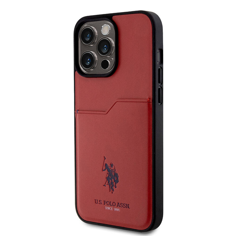 iPhone 15 Pro Max Kılıf U.S. Polo Assn. Orijinal Lisanslı Baskı Logolu PU Kartlıklı Kılıf