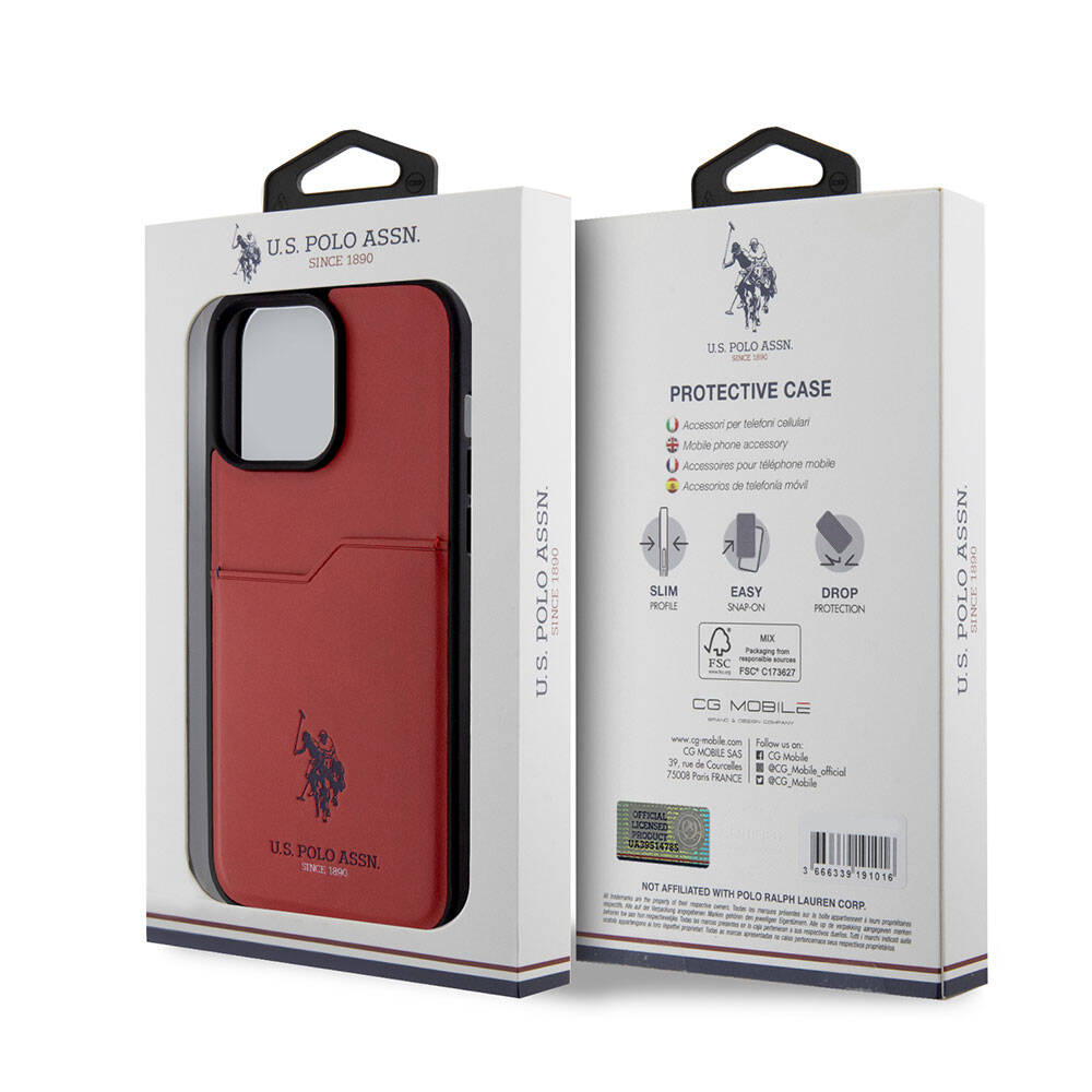 iPhone 15 Pro Max Kılıf U.S. Polo Assn. Orijinal Lisanslı Baskı Logolu PU Kartlıklı Kılıf