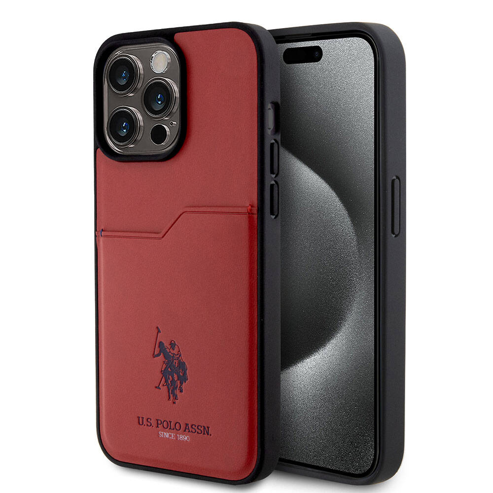 iPhone 15 Pro Max Kılıf U.S. Polo Assn. Orijinal Lisanslı Baskı Logolu PU Kartlıklı Kılıf