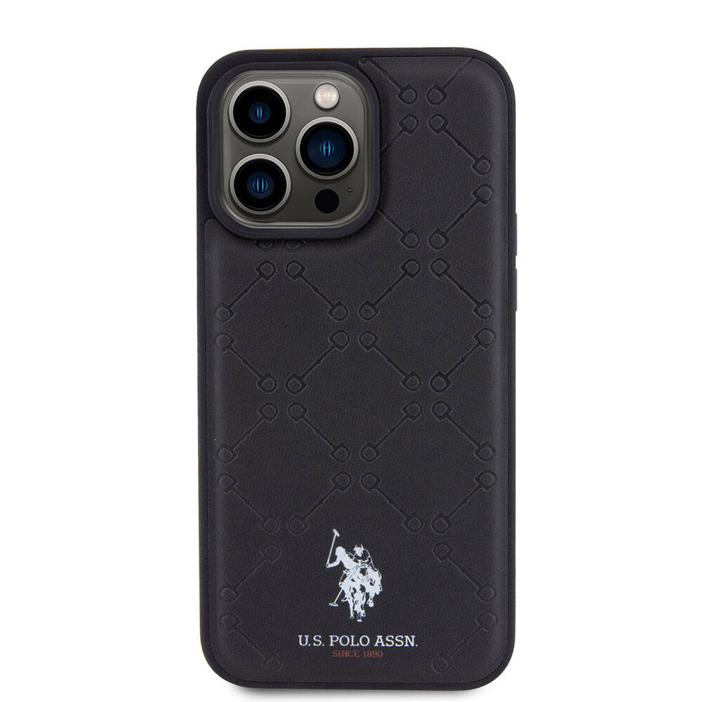 iPhone 15 Pro Max Kılıf U.S. Polo Assn. Orijinal Lisanslı HS Desenli Baskı Logolu Suni Deri Kılıf