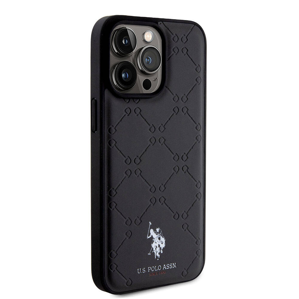 iPhone 15 Pro Max Kılıf U.S. Polo Assn. Orijinal Lisanslı HS Desenli Baskı Logolu Suni Deri Kılıf