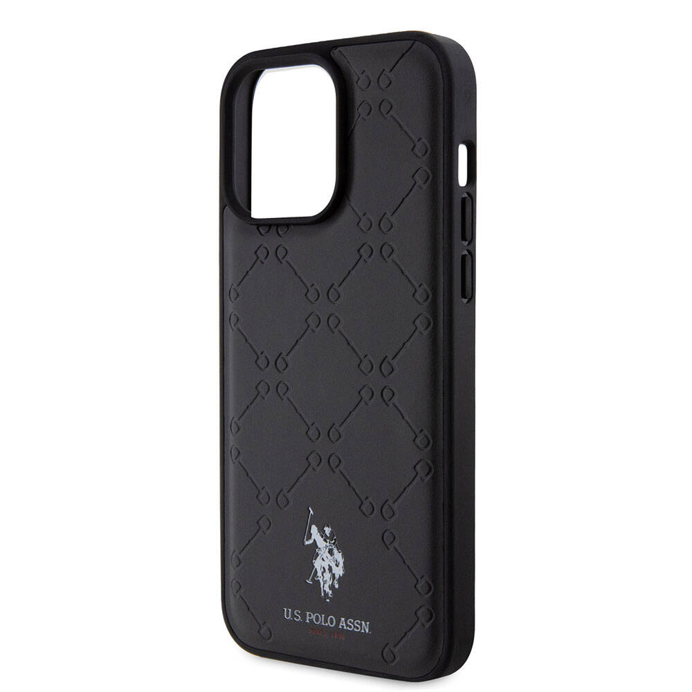 iPhone 15 Pro Max Kılıf U.S. Polo Assn. Orijinal Lisanslı HS Desenli Baskı Logolu Suni Deri Kılıf