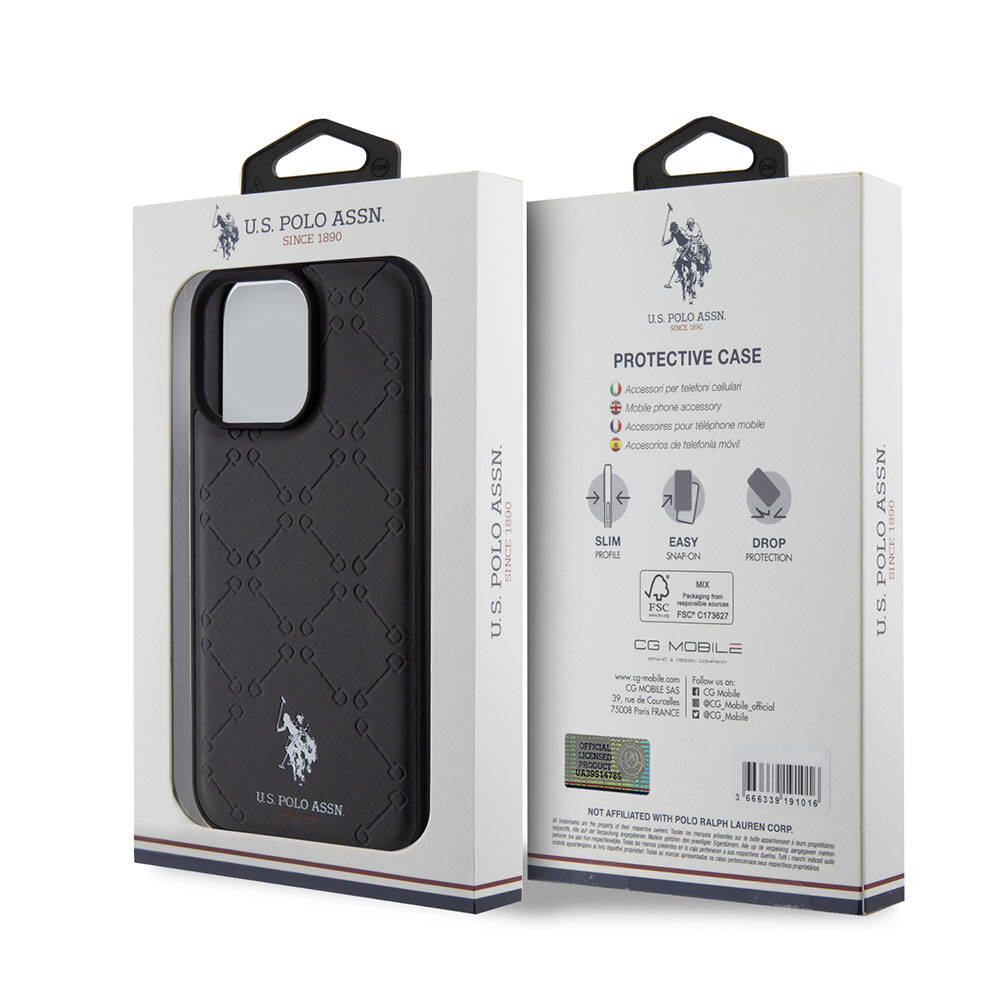 iPhone 15 Pro Max Kılıf U.S. Polo Assn. Orijinal Lisanslı HS Desenli Baskı Logolu Suni Deri Kılıf