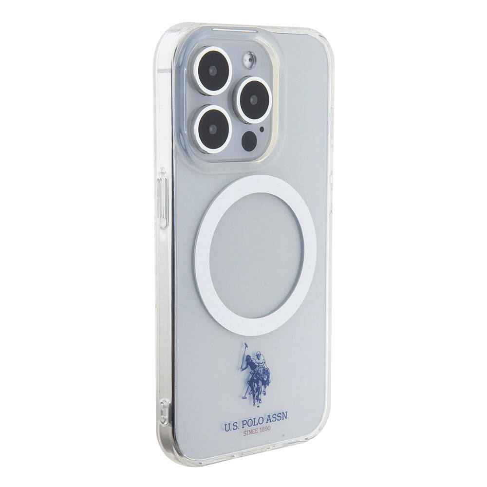 iPhone 15 Pro Max Kılıf U.S. Polo Assn. Orijinal Lisanslı M-safe Şarj Özellikli Transparan Tasarım Kılıf