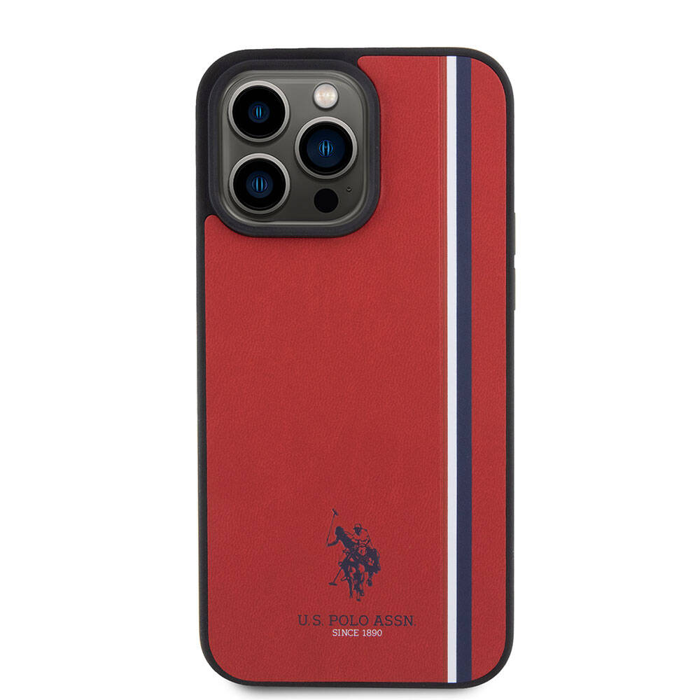 iPhone 15 Pro Max Kılıf U.S. Polo Assn. Orijinal Lisanslı Üç Renk Şerit Tasarımlı Baskı Logolu Kılıf