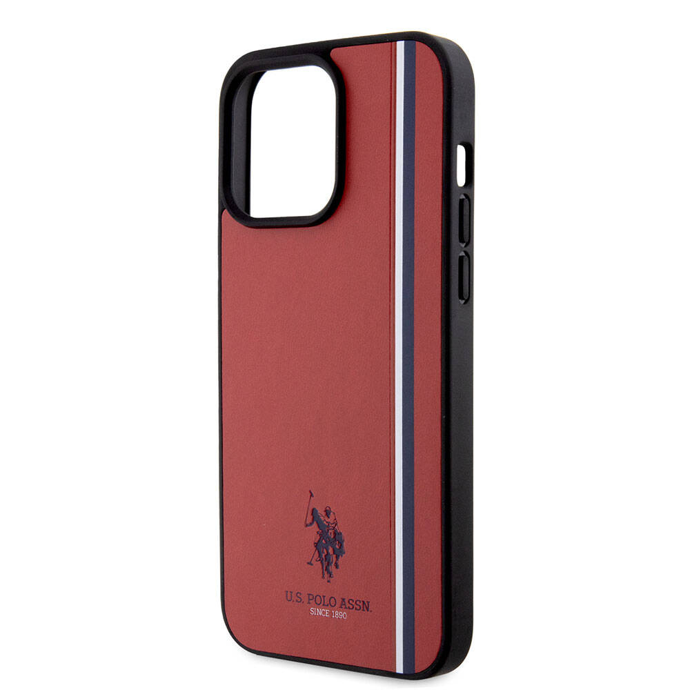 iPhone 15 Pro Max Kılıf U.S. Polo Assn. Orijinal Lisanslı Üç Renk Şerit Tasarımlı Baskı Logolu Kılıf