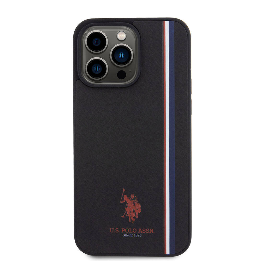 iPhone 15 Pro Max Kılıf U.S. Polo Assn. Orijinal Lisanslı Üç Renk Şerit Tasarımlı Baskı Logolu Kılıf