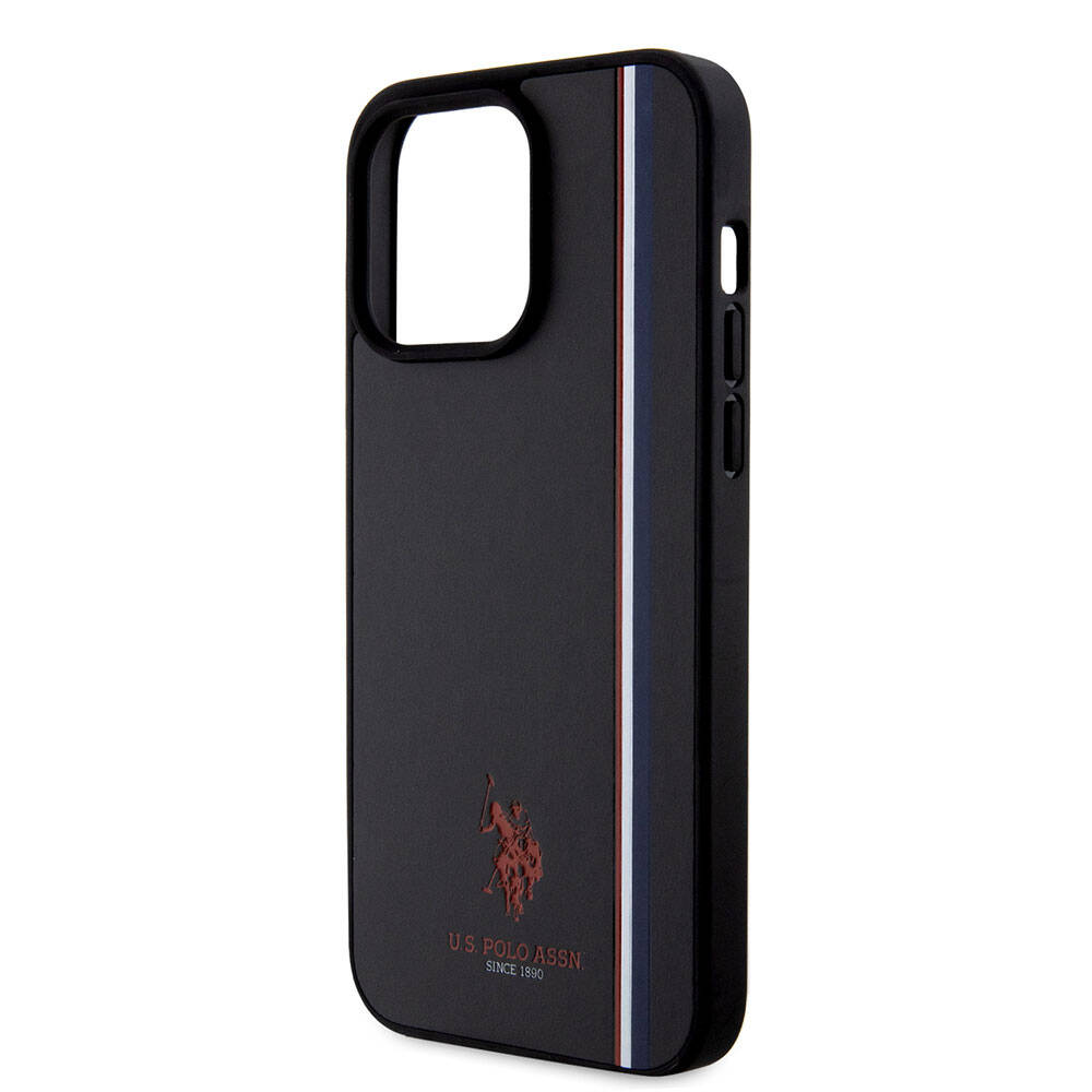 iPhone 15 Pro Max Kılıf U.S. Polo Assn. Orijinal Lisanslı Üç Renk Şerit Tasarımlı Baskı Logolu Kılıf