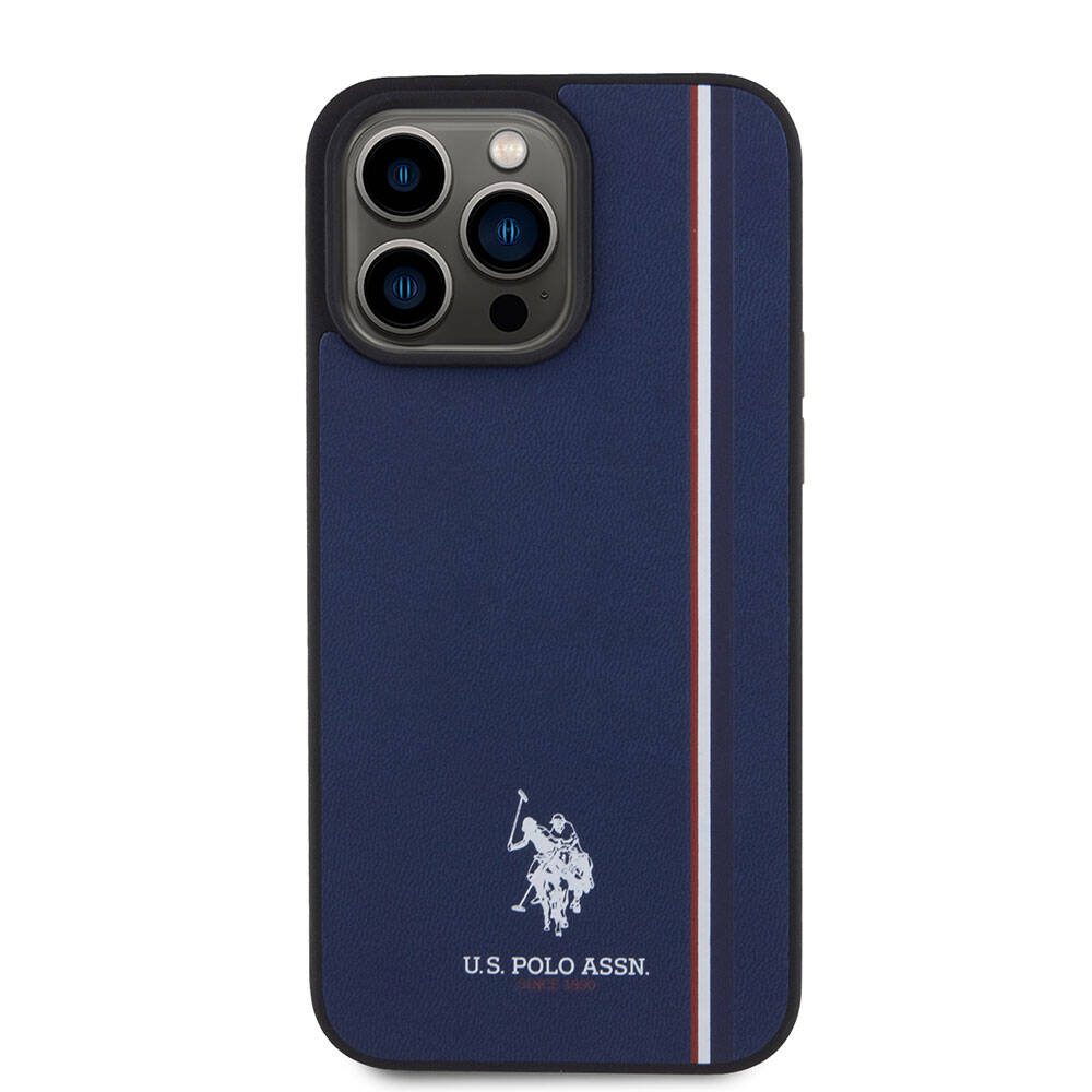 iPhone 15 Pro Max Kılıf U.S. Polo Assn. Orijinal Lisanslı Üç Renk Şerit Tasarımlı Baskı Logolu Kılıf