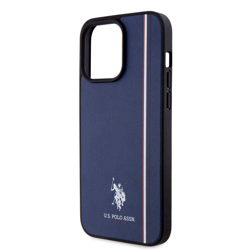 iPhone 15 Pro Max Kılıf U.S. Polo Assn. Orijinal Lisanslı Üç Renk Şerit Tasarımlı Baskı Logolu Kılıf