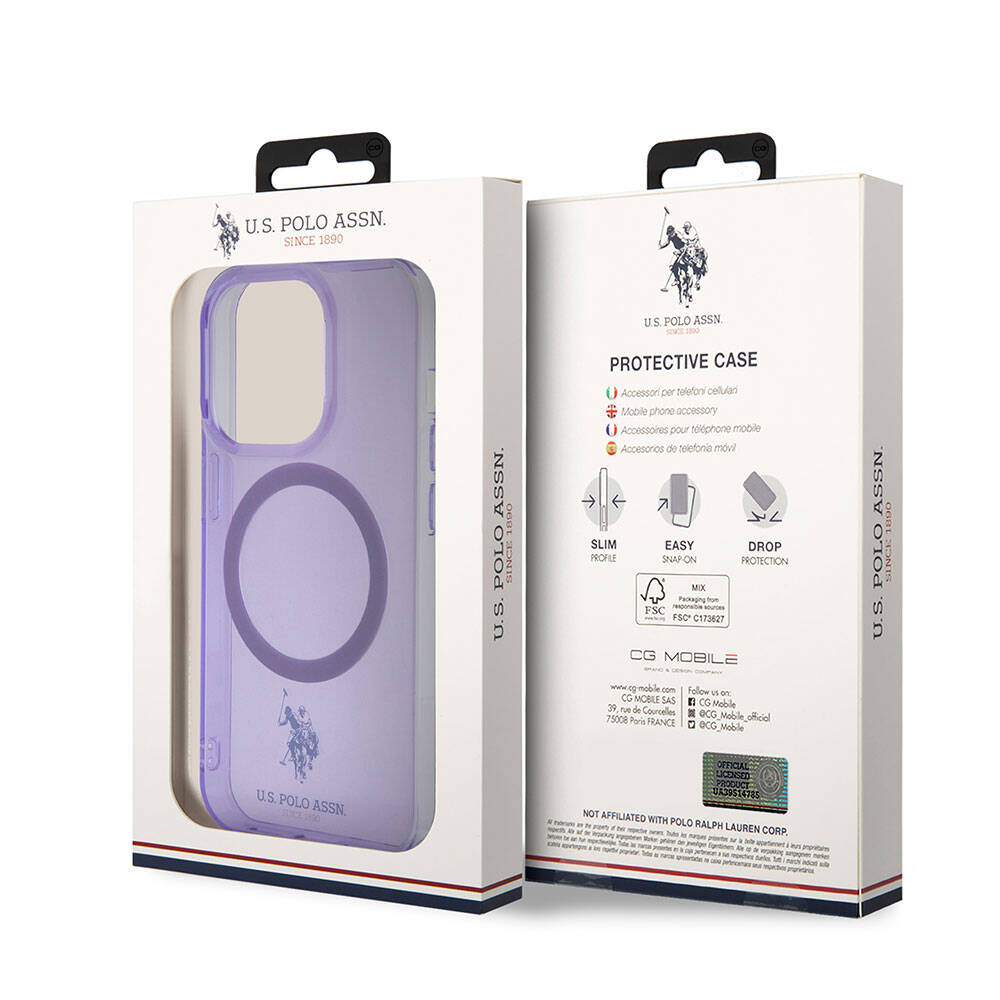 iPhone 15 Pro Max Kılıf U.S. Polo Assn. orijinal Lisanslı M-safe Şarj Özellikli Transparan Tasarım Kılıf