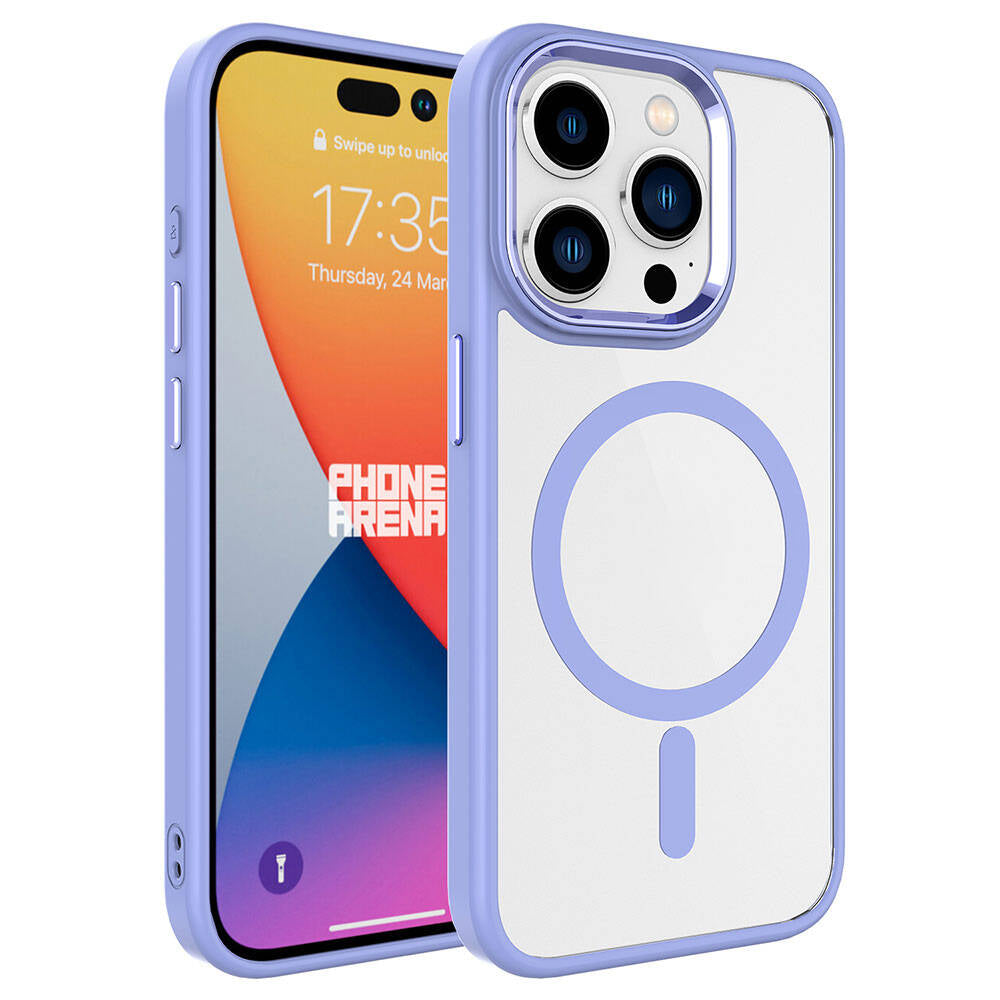 iPhone 15 Pro Max Kılıf Wireless Şarj Özellikli Zore Krom M-safe Silikon Kılıf