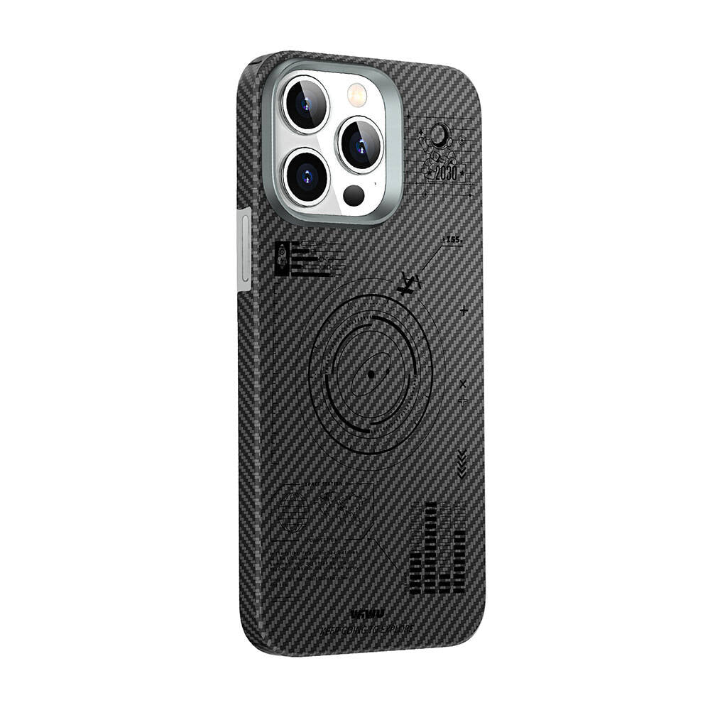 iPhone 15 Pro Max Kılıf Wiwu KJZ-017 Karbon Fiber 600D Explore Kevlar Kılıf
