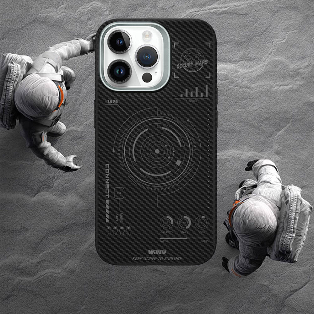 iPhone 15 Pro Max Kılıf Wiwu KJZ-017 Karbon Fiber 600D Explore Kevlar Kılıf
