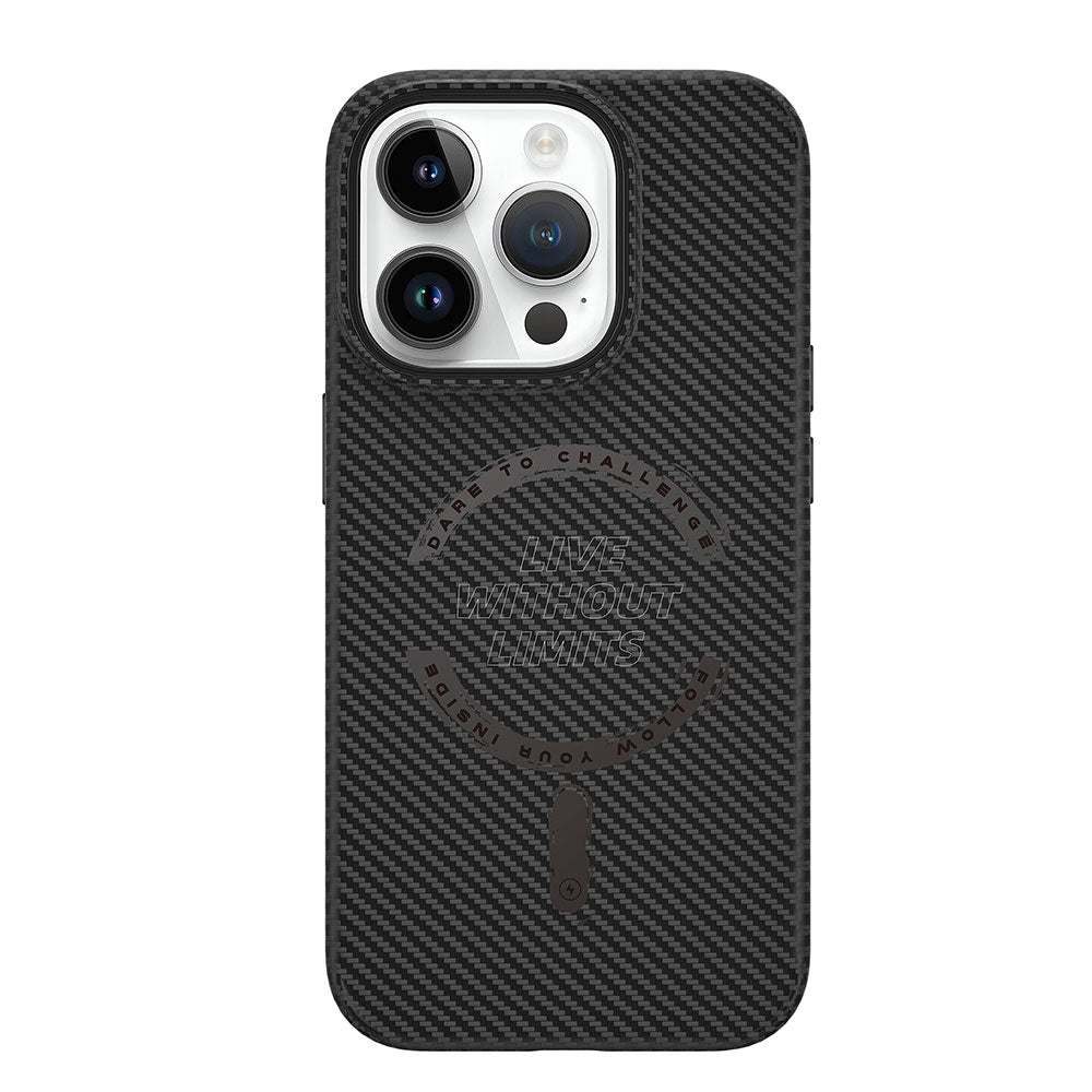 iPhone 15 Pro Max Kılıf Wiwu LCC-107 Karbon Fiber M-safe Şarj Özellikli Kamera Korumalı Kabon Kılıf