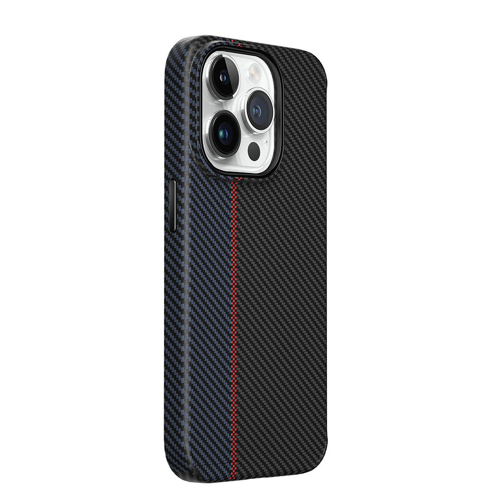 iPhone 15 Pro Max Kılıf Wiwu LCC-107 Karbon Fiber M-safe Şarj Özellikli Kamera Korumalı Kabon Kılıf