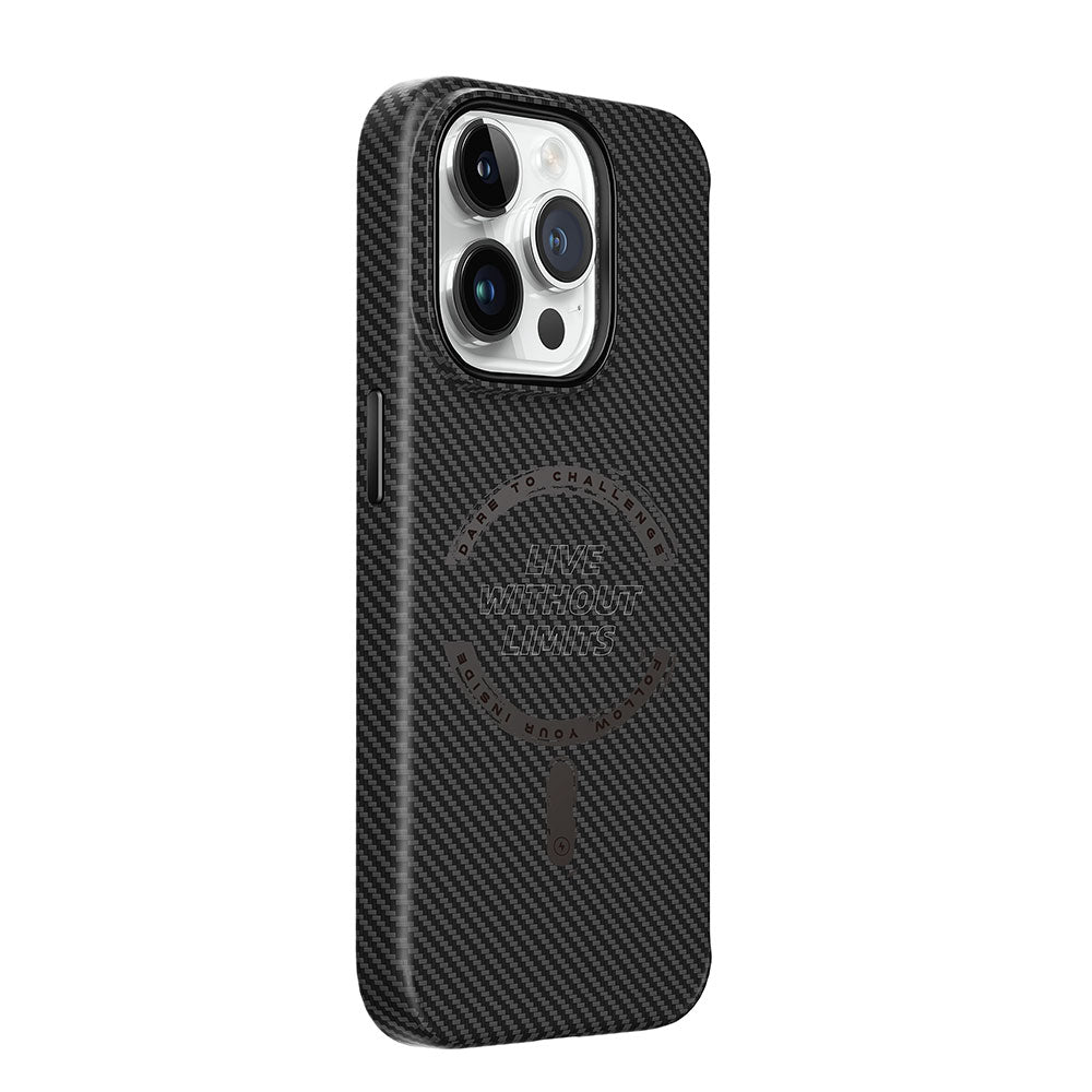 iPhone 15 Pro Max Kılıf Wiwu LCC-107 Karbon Fiber M-safe Şarj Özellikli Kamera Korumalı Kabon Kılıf