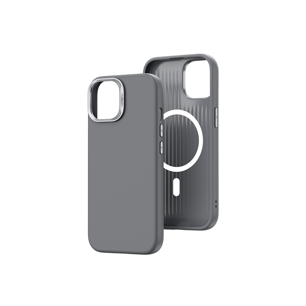 iPhone 15 Pro Max Kılıf Wiwu SP-019 M-safe Şarj Özellikli Vegan Leather Deri Kılıf