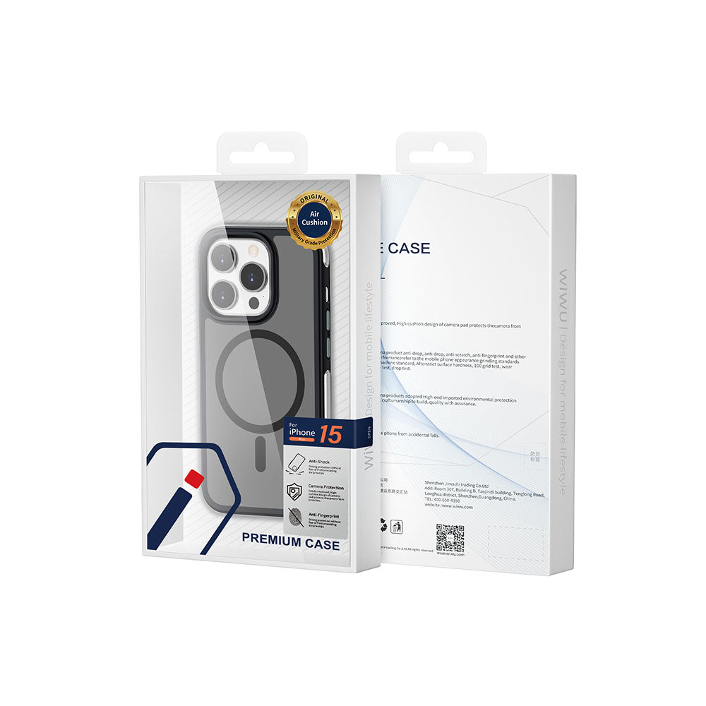 iPhone 15 Pro Max Kılıf Wiwu ZKK-012 M-safe Şarj Özellikli Air Cushion Kılıf