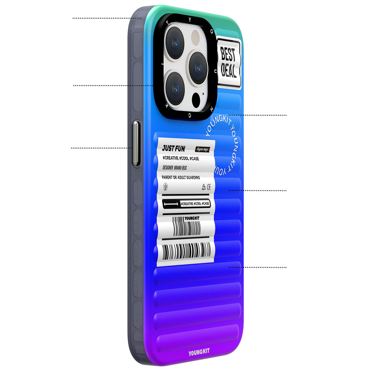 iPhone 15 Pro Max Kılıf YoungKit The Secret Color Serisi Kılıf
