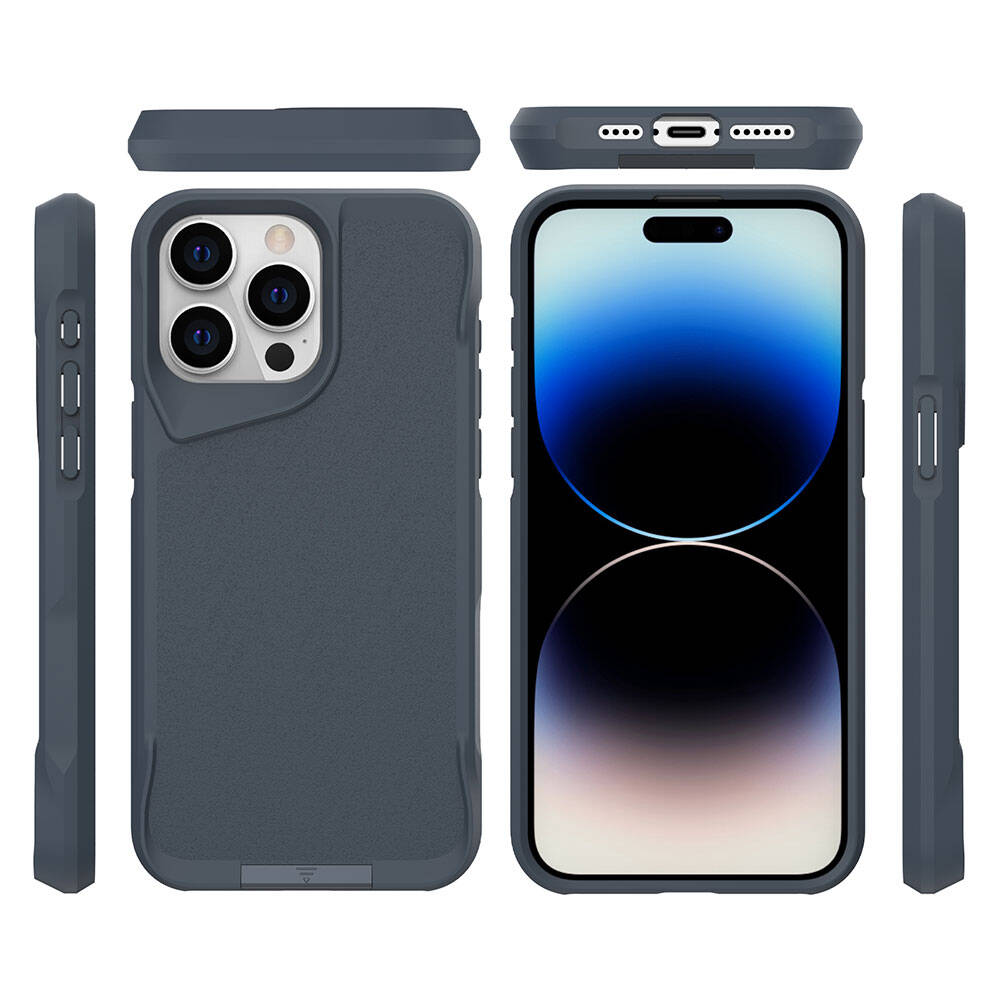 iPhone 15 Pro Max Kılıf Zore Airbag Kenarlı T-Max Mat Standlı Kılıf