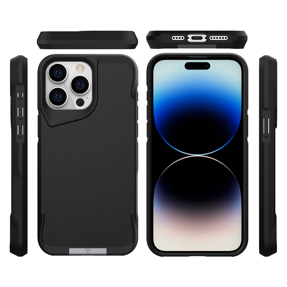 iPhone 15 Pro Max Kılıf Zore Airbag Kenarlı T-Max Mat Standlı Kılıf