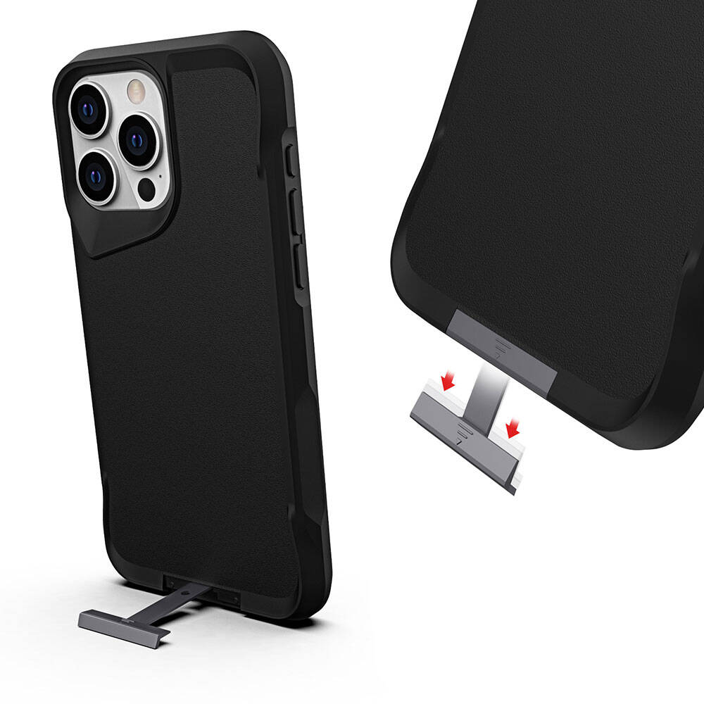 iPhone 15 Pro Max Kılıf Zore Airbag Kenarlı T-Max Mat Standlı Kılıf